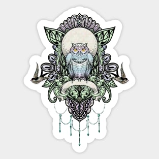 Cute decorative owl Sticker